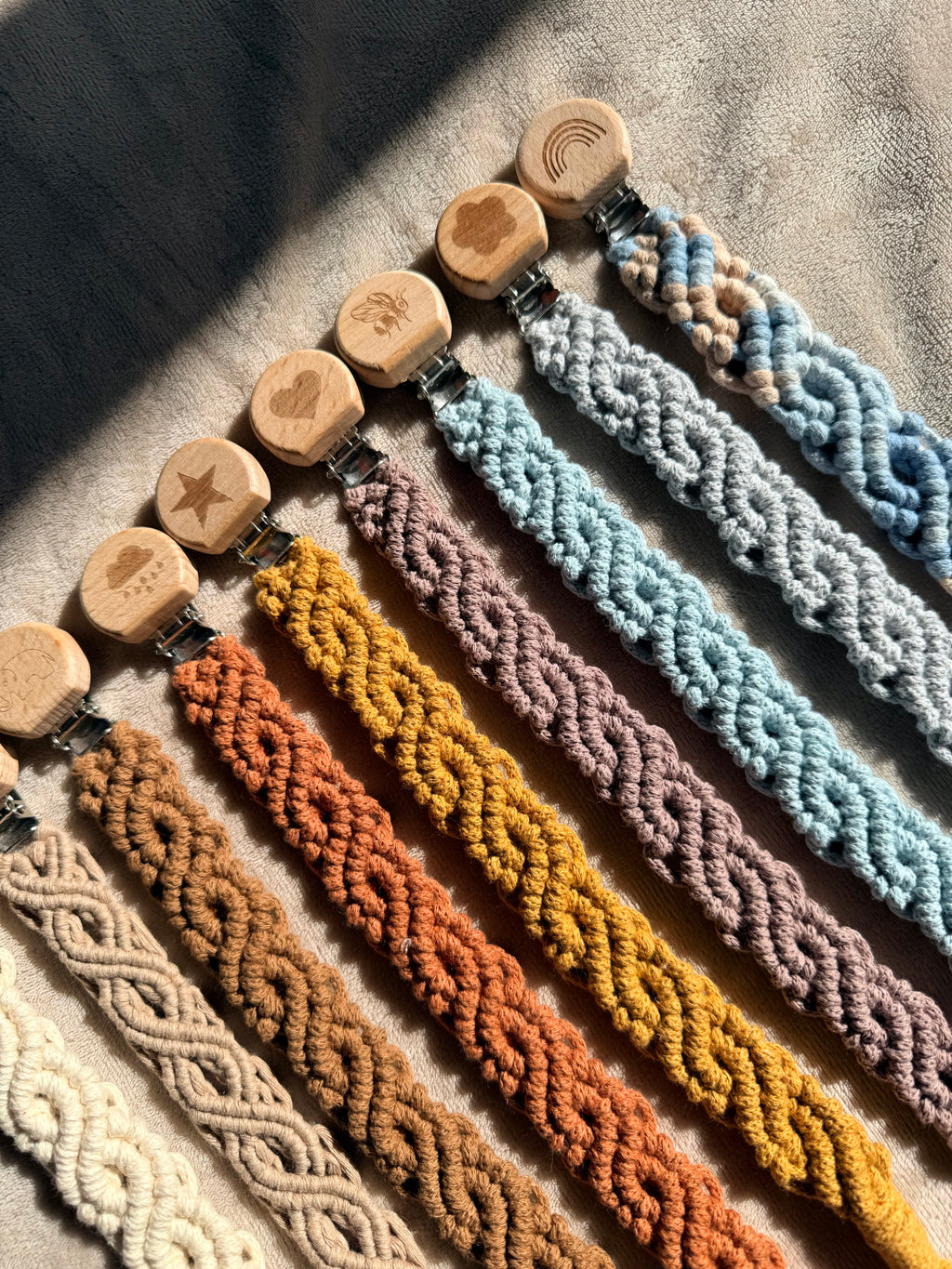 Macrame Dummy Clip — Handmade Boho Pacifier Holder