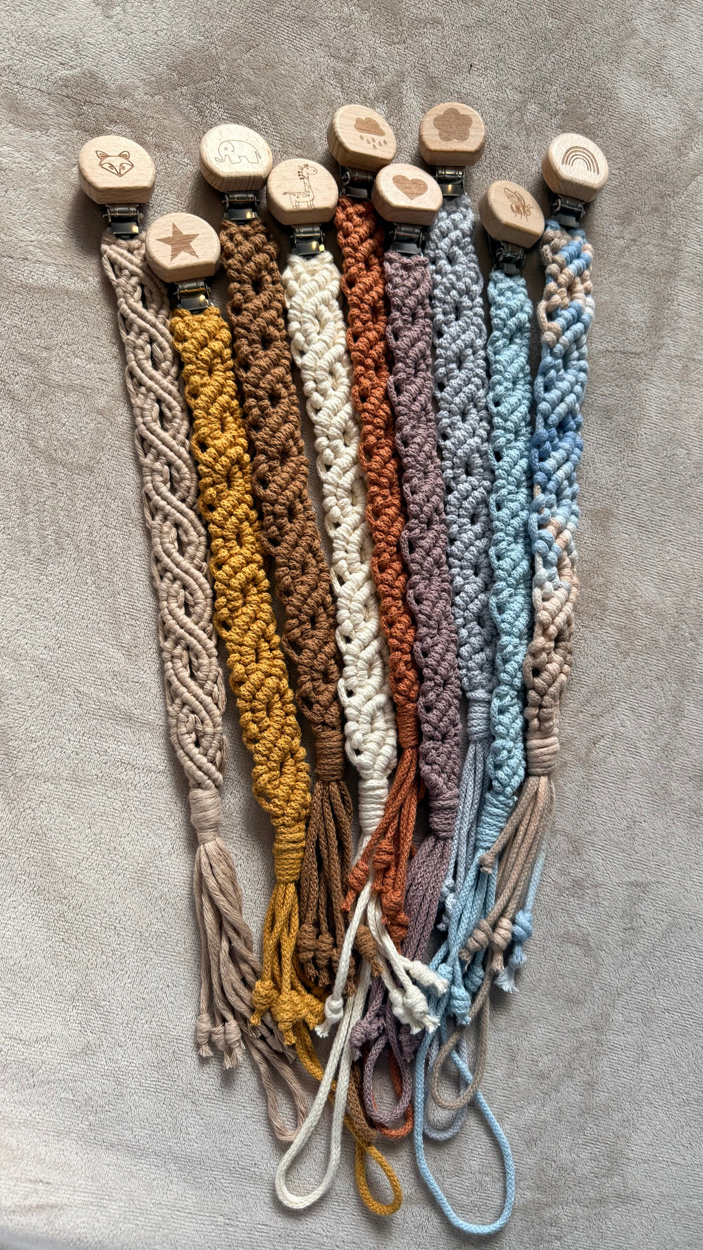 Macrame Dummy Clip — Handmade Boho Pacifier Holder