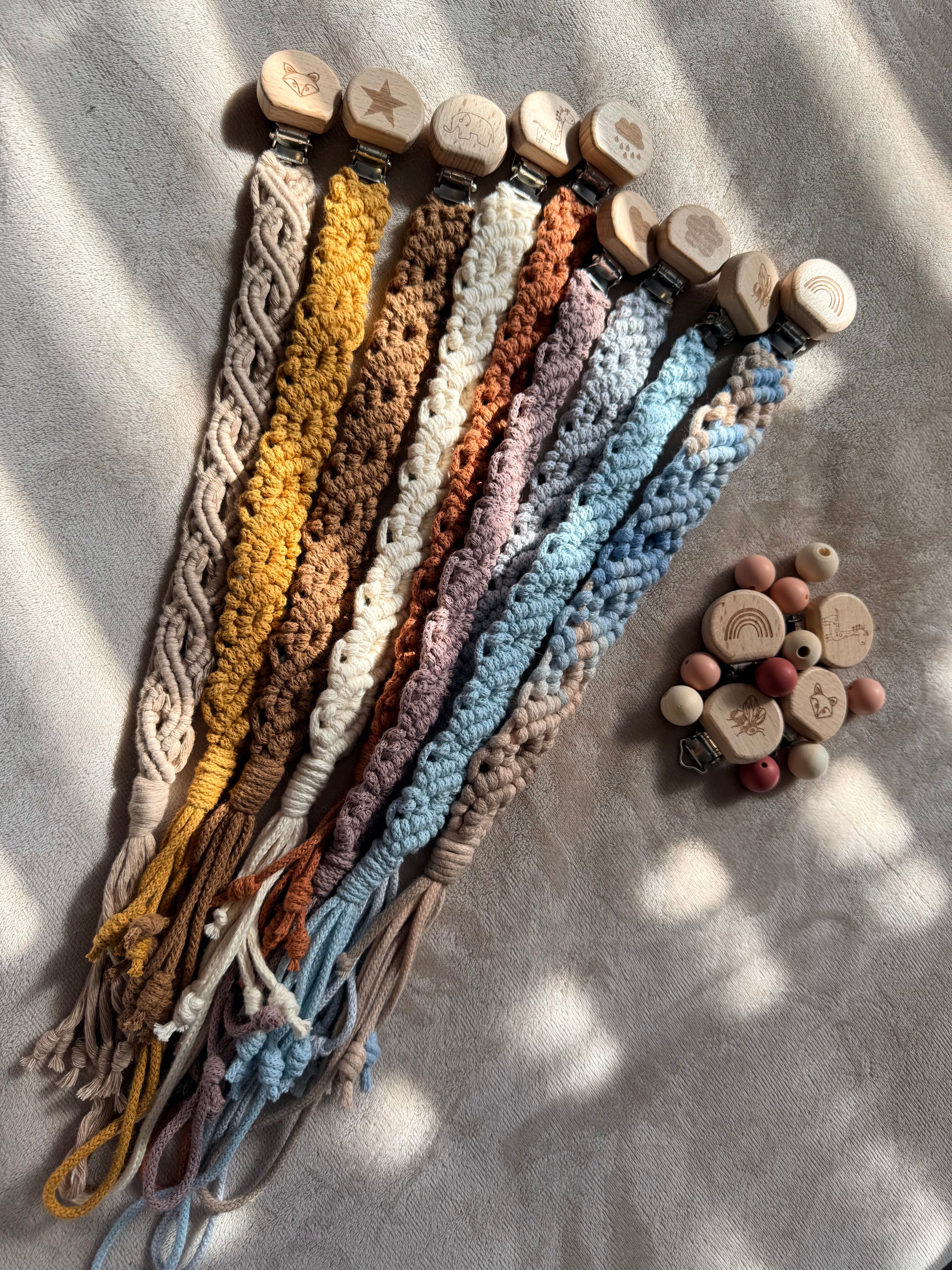 Macrame Dummy Clip — Handmade Boho Pacifier Holder