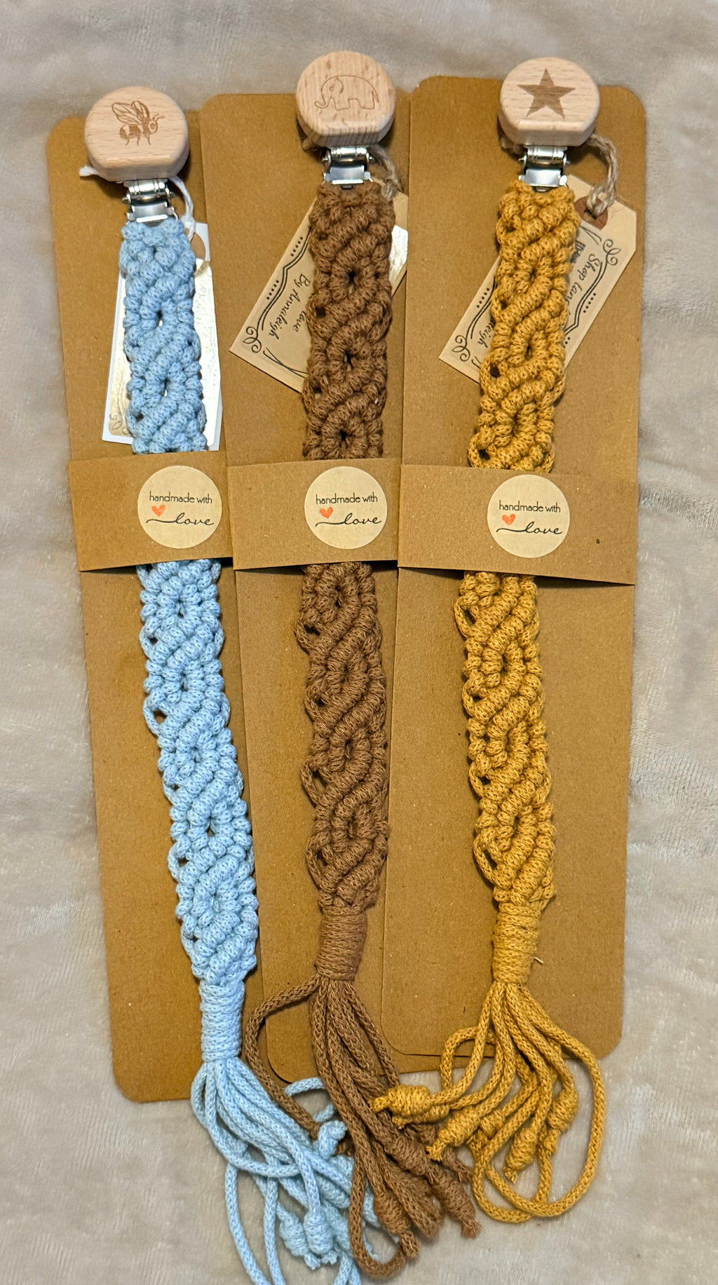 Macrame Dummy Clip — Handmade Boho Pacifier Holder