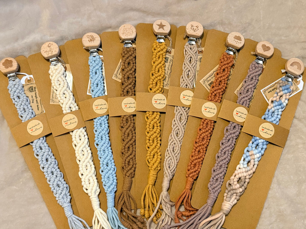 Macrame Dummy Clip — Handmade Boho Pacifier Holder