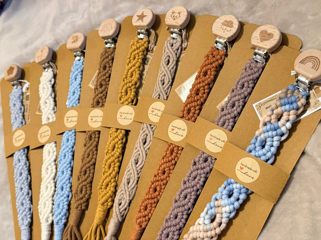 Macrame Dummy Clip — Handmade Boho Pacifier Holder