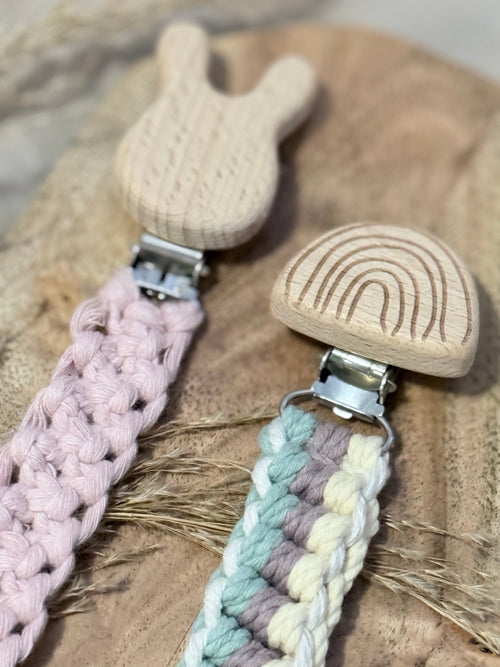 Handmade Macrame Dummy Strap with Wooden Clip