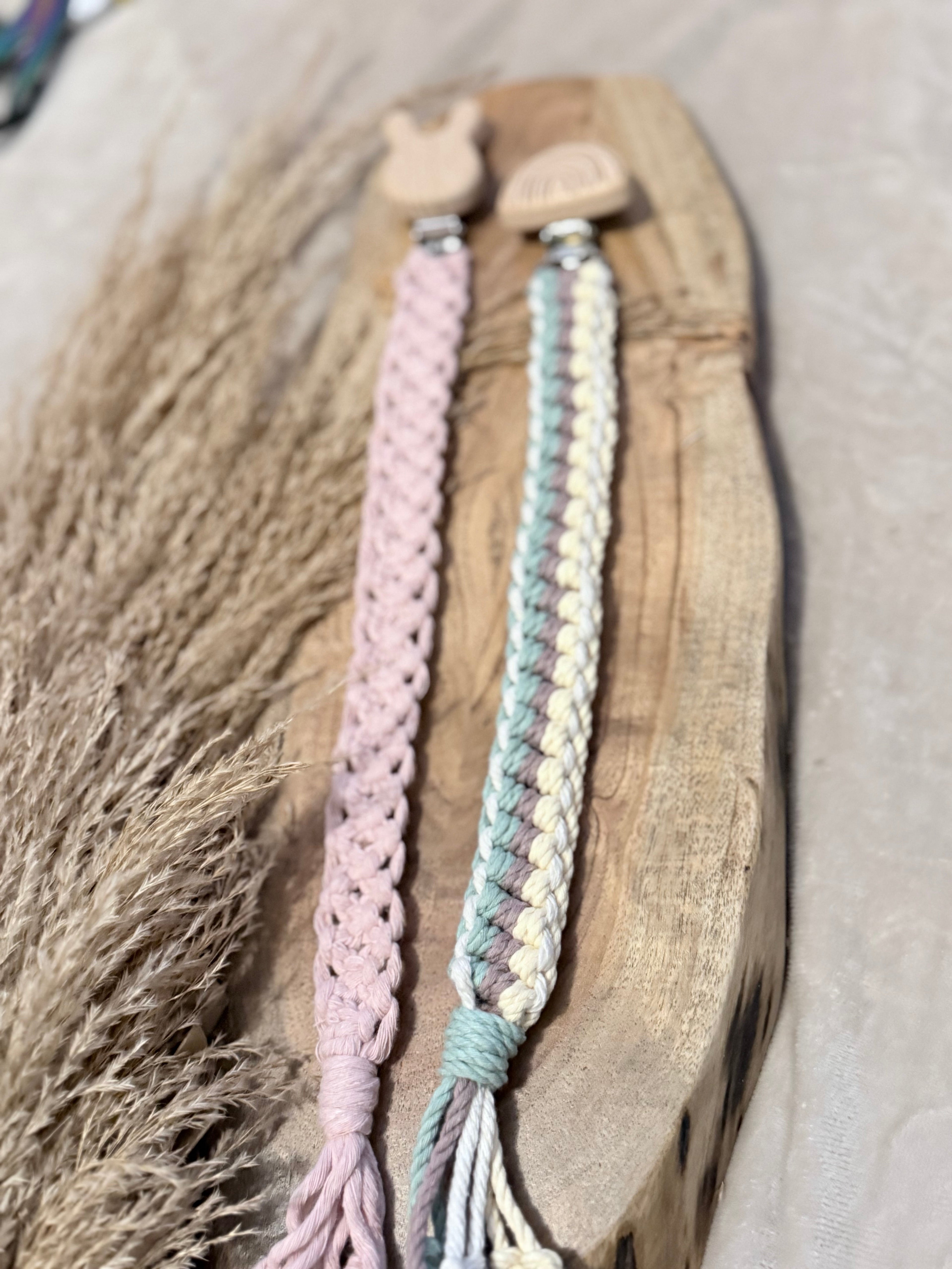 Handmade Macrame Dummy Strap with Wooden Clip