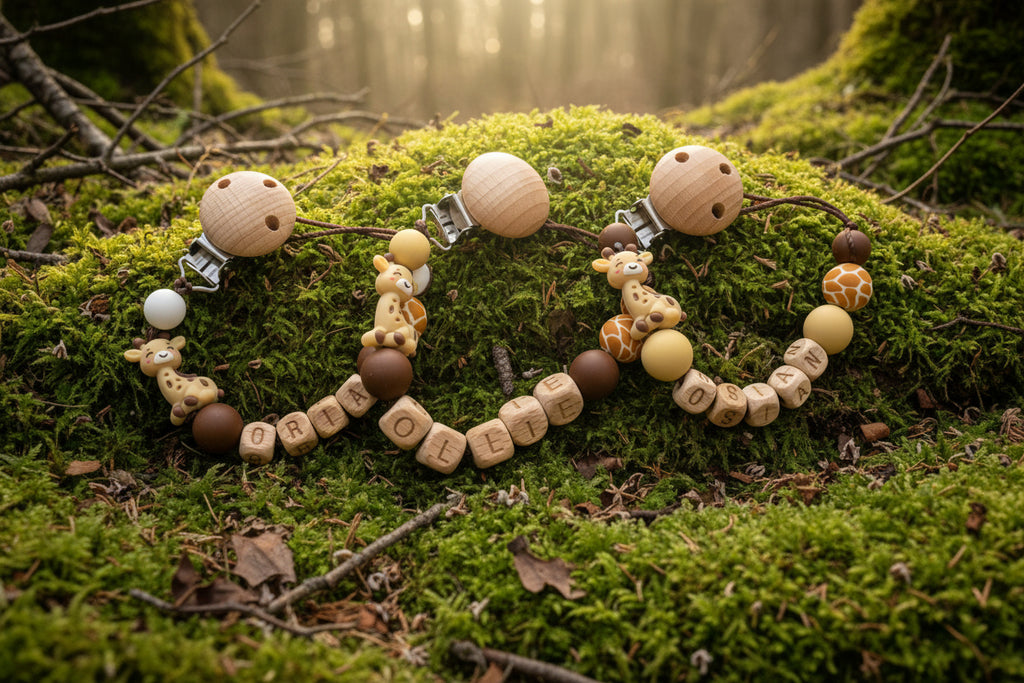 Personalised Giraffe Dummy Clip