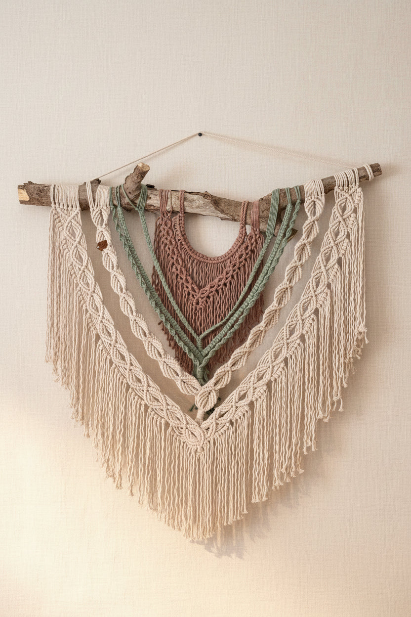 Boho Macramé Wall Hanging – Large Driftwood Statement Piece