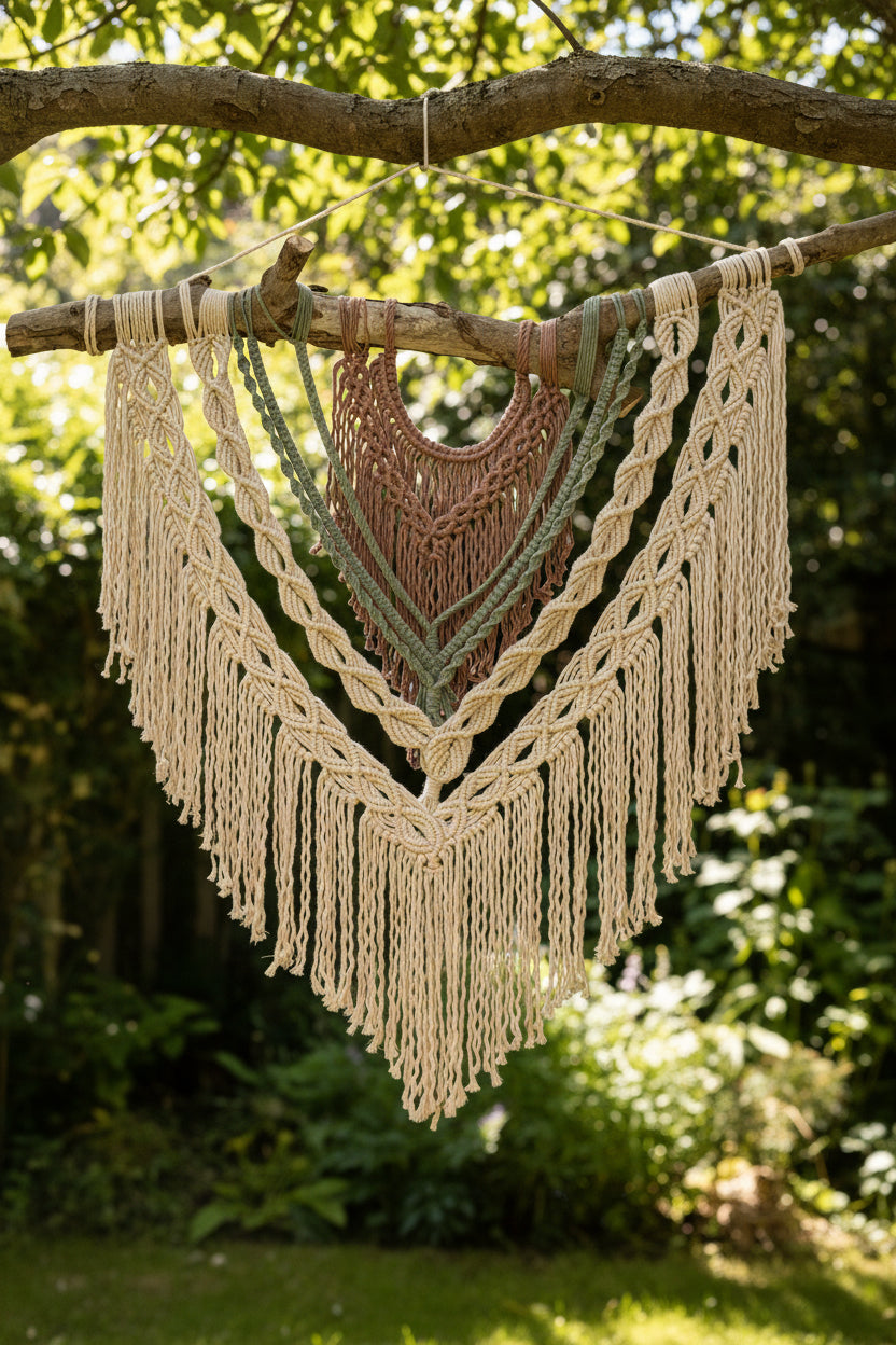 Boho Macramé Wall Hanging – Large Driftwood Statement Piece