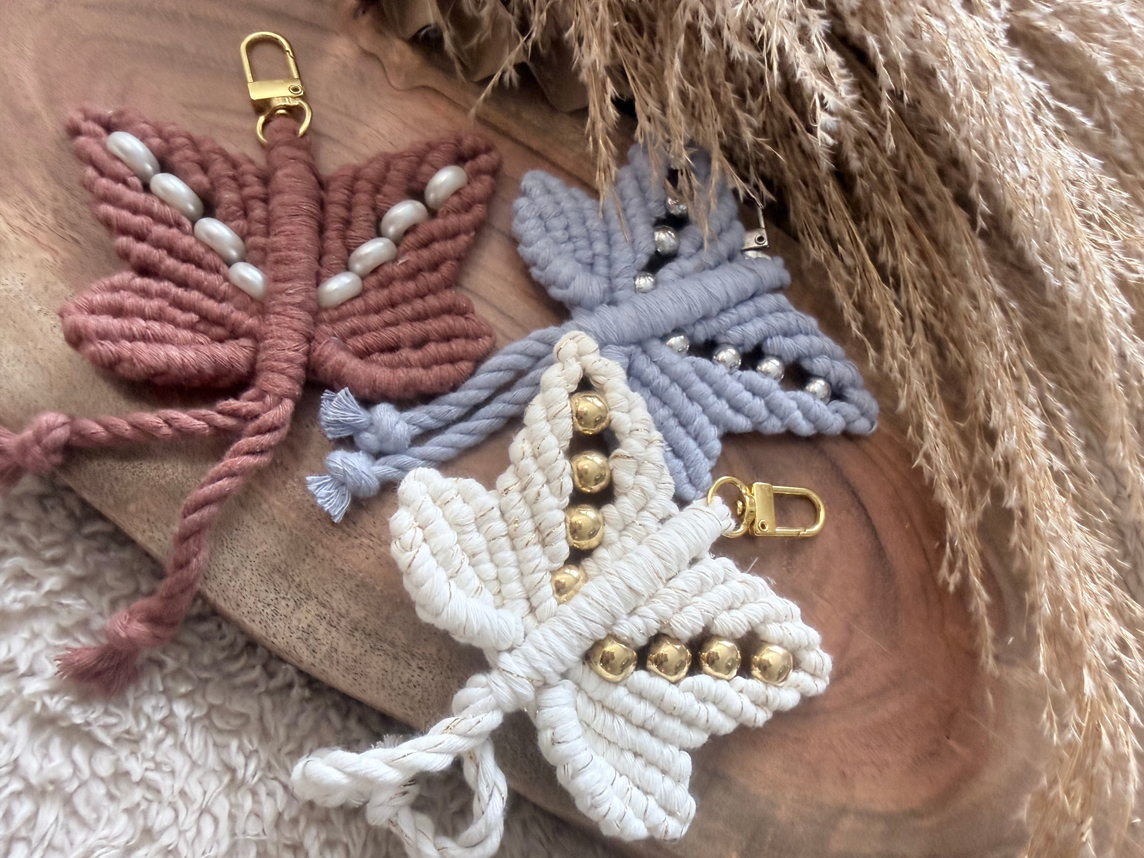 Macramé Butterfly Keyring