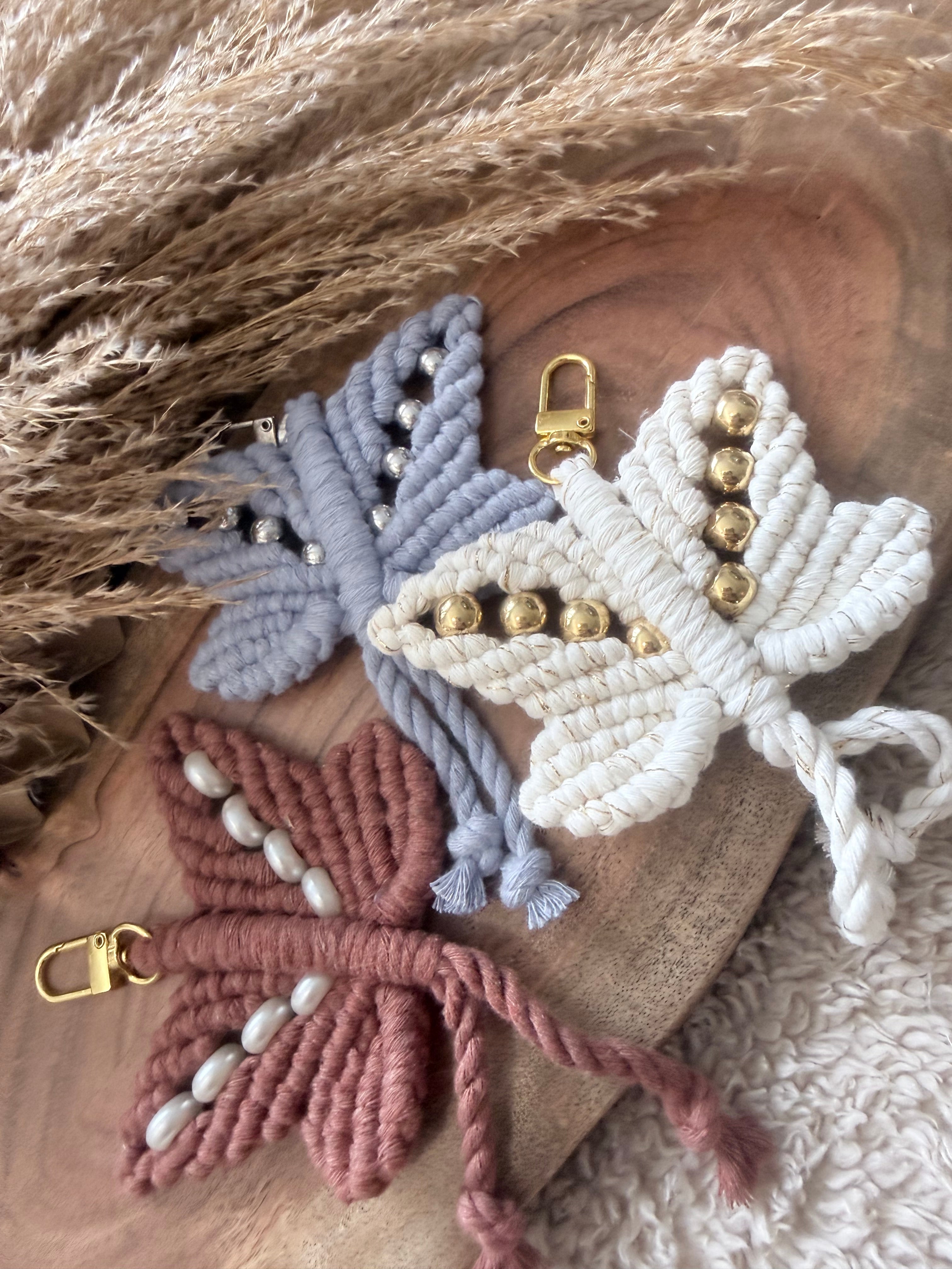Macramé Butterfly Keyring