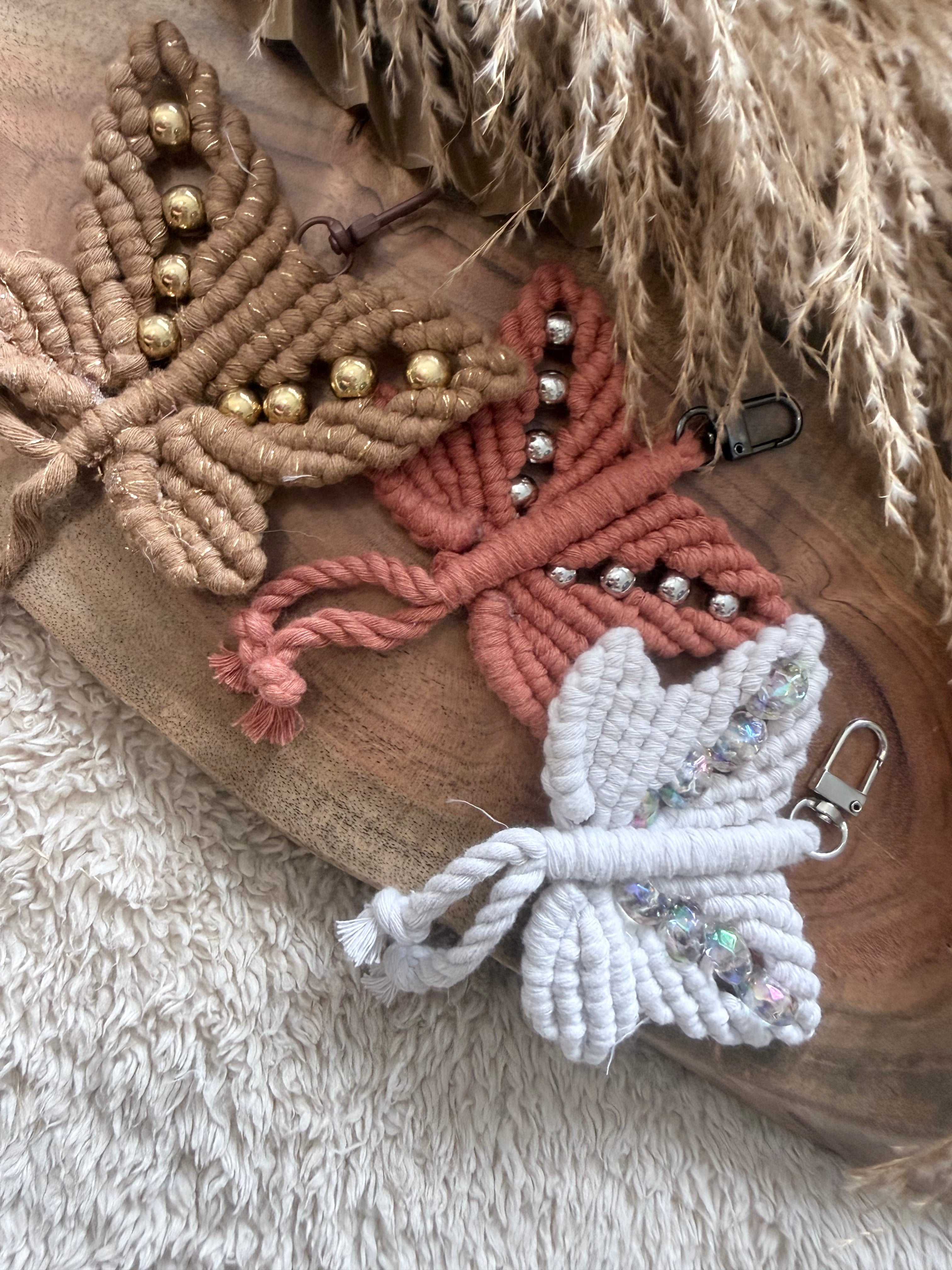 Macramé Butterfly Keyring