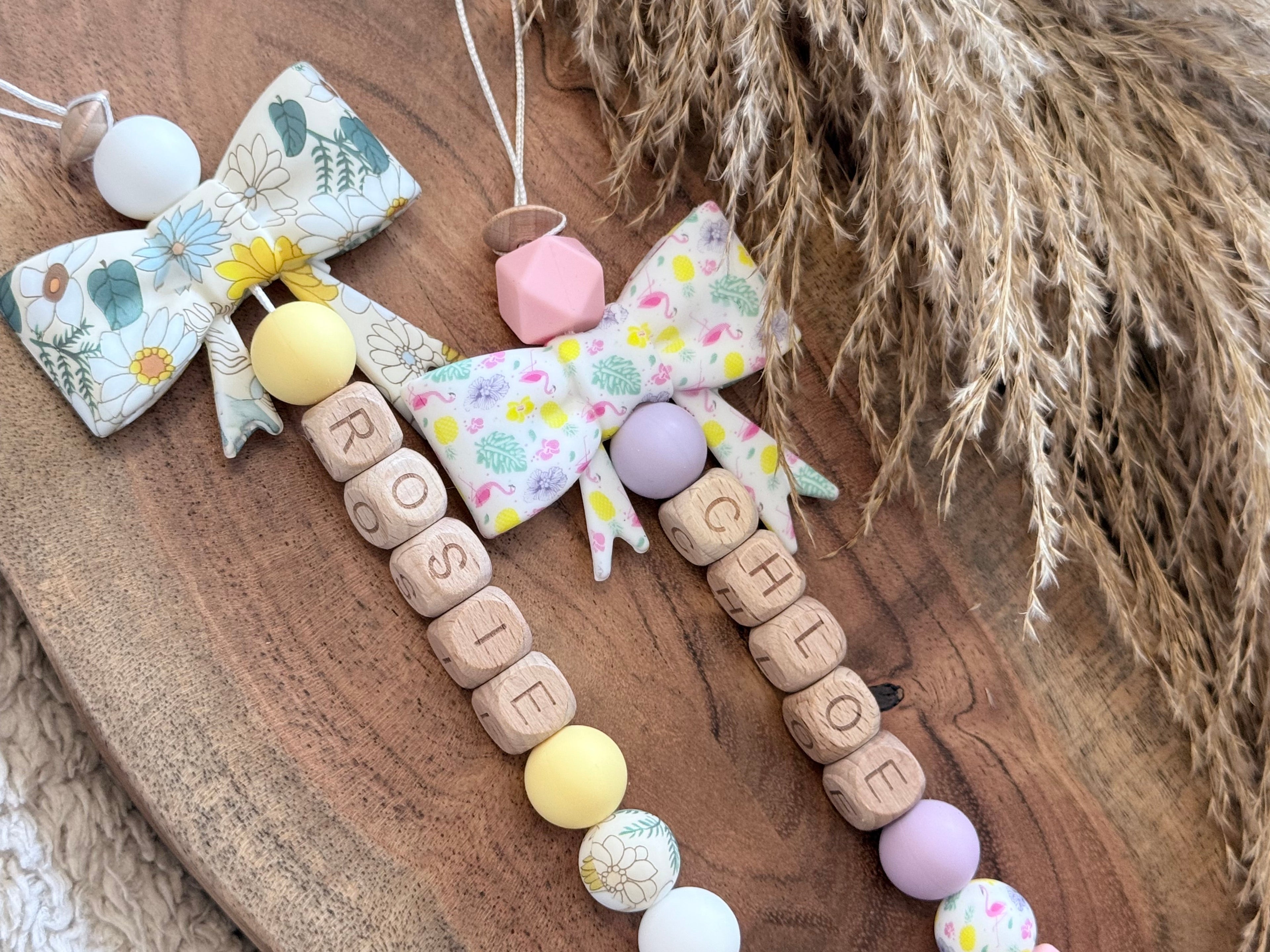 Personalised Dummy Clip with Name Beads
