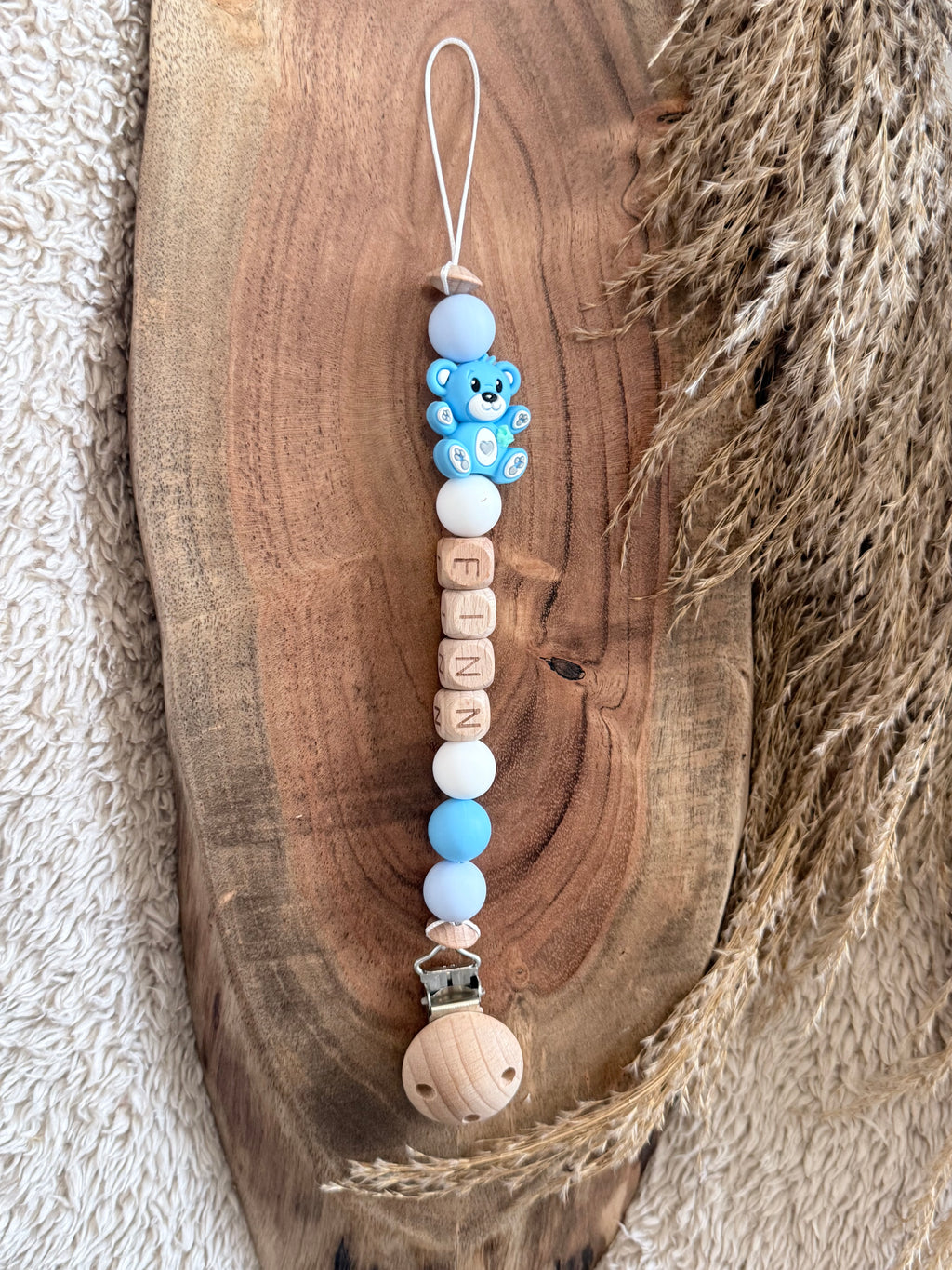 Personalised Bear Dummy Clip