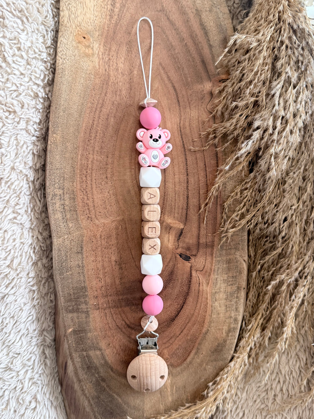 Personalised Bear Dummy Clip