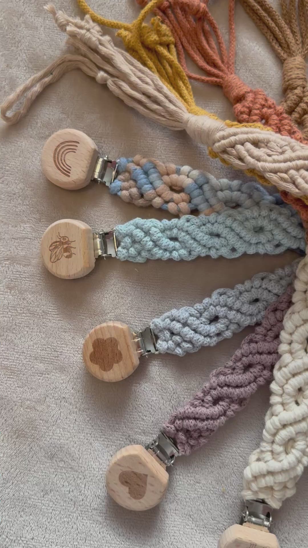 Macrame Dummy Clip — Handmade Boho Pacifier Holder