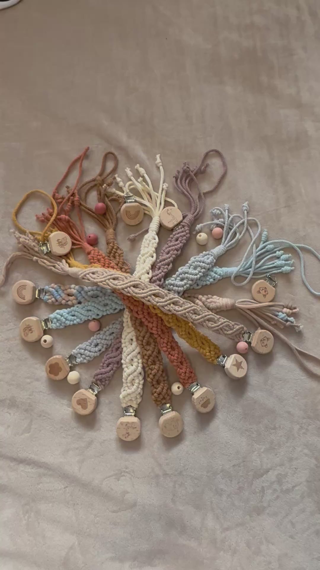 Macrame Dummy Clip — Handmade Boho Pacifier Holder